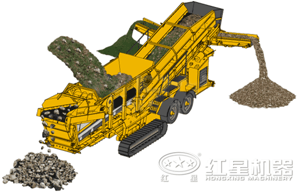 移動煤矸石破碎機工作原理圖